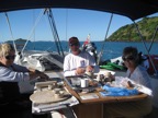 Making pots onboard.