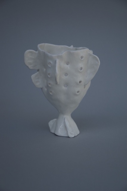 Sponge form porcelain tealight.